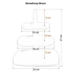 3-fach 3-stöckige Etagère in Rot – steckbarer Kuchen- & Dessertständer aus BPA-freiem PP, elegant & vielseitig für Buffet, Feier & Alltag