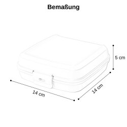ENGELLAND Lunchbox Anthrazit – BPA-frei, 0,6 l, 14 x 14 x 5 cm, Klickverschluss, mikrowellen- und spülmaschinengeeignet, wiederverwendbar, ideal für Schule & Büro