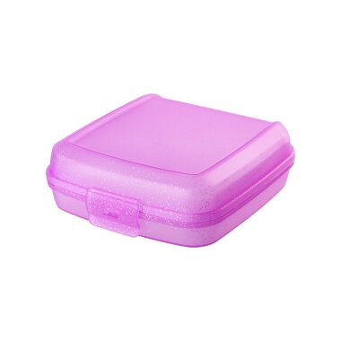 ENGELLAND Lunchbox Pink – BPA-frei, 0,6 l, 14 x 14 x 5 cm, Klickverschluss, mikrowellen- und spülmaschinengeeignet, wiederverwendbar, ideal für Schule & Büro