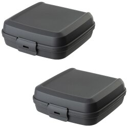 ENGELLAND Lunchbox 2er Set Anthrazit – BPA-frei,...