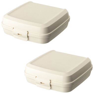 2x Lunchbox Vesperdose Brotdose Plastikdose für Kinder BPA-frei beige