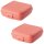 ENGELLAND Lunchbox 2er Set Lachs – BPA-frei, 0,6 l, 14×14×5 cm, Klickverschluss, mikrowellen- & spülmaschinengeeignet, wiederverwendbar