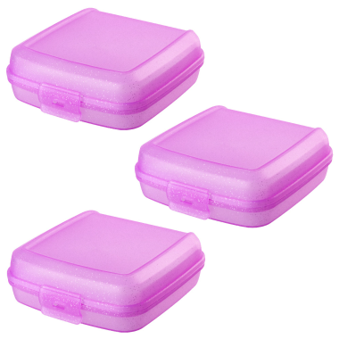 3x Lunchbox Vesperdose Brotdose Plastikdose für Kinder BPA-frei pink