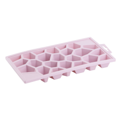 1x Eiswürfelform Eiswürfelschale Ice Tray Kristallform BPA-frei Kunststoff rosa