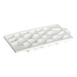 1x Eiswürfelform Eiswürfelschale Ice Tray Kristallform BPA-frei Kunststoff weiß