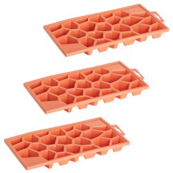 Set 3 x Eiswürfelform Kristallform 23 Würfel...