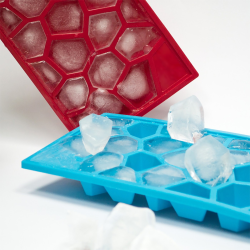3x Eiswürfelform Eiswürfelschale Ice Tray Kristallform BPA-frei Kunststoff lachs