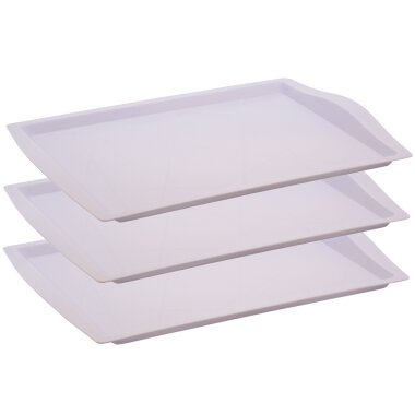 Engelland 3er-Set Serviertabletts 46,5×33 cm – BPA-freier Kunststoff, stapelbar & spülmaschinenfest, Flieder