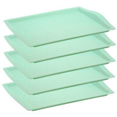 Engelland 5er-Set Serviertabletts 46,5×33 cm – Kunststoff BPA-frei, stapelbar & leicht, Mint