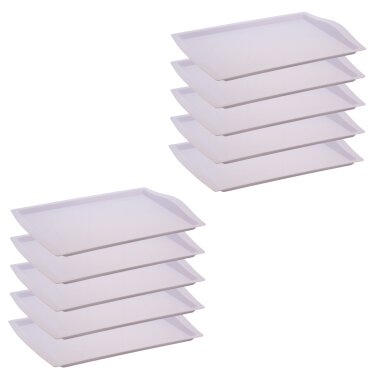 Engelland 10er-Set Serviertabletts 46,5×33 cm Flieder – stapelbar, BPA-frei & robust