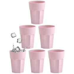 ENGELLAND 6x Kunststoffbecher 250 ml Rosa –...