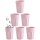 ENGELLAND 6x Kunststoffbecher 250 ml Rosa – stabile, BPA-freie Mehrwegbecher, bruchsicher & spülmaschinenfest