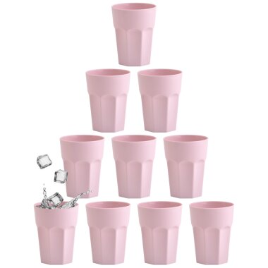 ENGELLAND 10x Kunststoffbecher 250 ml Rosa – BPA-frei, bruchsicher & spülmaschinenfest