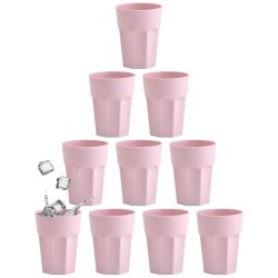 ENGELLAND 10x Kunststoffbecher 250 ml Rosa –...