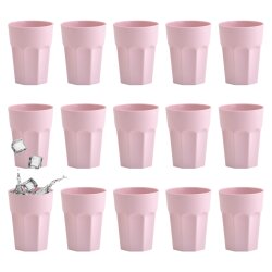 ENGELLAND 15er Set Kunststoffbecher 250 ml Rosa –...