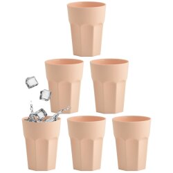 ENGELLAND 6er Set Kunststoffbecher 250 ml Apricot –...