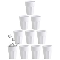ENGELLAND 10er Set Kunststoffbecher 250 ml Creme –...