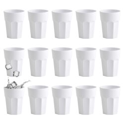 ENGELLAND 15er Set Kunststoffbecher 250 ml Creme –...