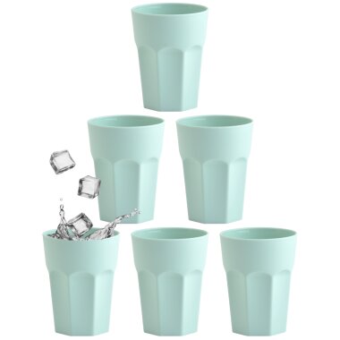 ENGELLAND 6er Kunststoffbecher 250 ml Mint – BPA-frei, bruchsicher, spülmaschinenfest