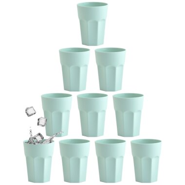 ENGELLAND 10er Set Kunststoffbecher 250 ml Mint – BPA-frei, spülmaschinenfest, bruchsicher