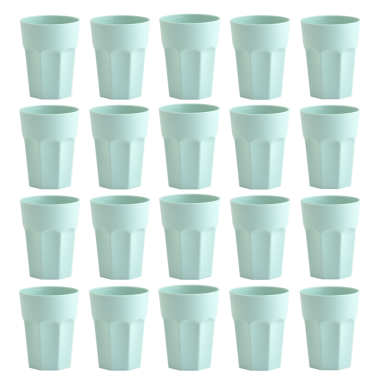 20x Kunststoffbecher mint Trinkbecher Party-Becher Plastik Trink-Gläser Mehrweg 0,25l
