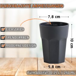ENGELLAND 6er Set Kunststoffbecher 250 ml Flieder –...