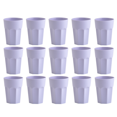 15x Kunststoffbecher flieder Trinkbecher Party-Becher Plastik Trink-Gläser Mehrweg 0,25l
