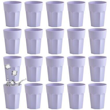 ENGELLAND 20er Set Kunststoffbecher 250 ml Flieder – BPA-frei, bruchsicher & spülmaschinenfest