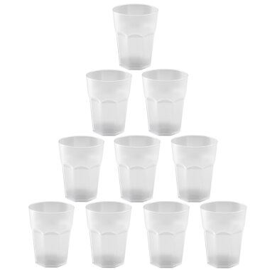 ENGELLAND 10er Set Kunststoffbecher 250 ml Weiß – BPA-frei, bruchsicher, spülmaschinenfest & wiederverwendbar