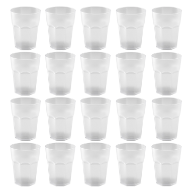 20x Kunststoffbecher frostweiß Trinkbecher Party-Becher Plastik Trink-Gläser Mehrweg 0,25l