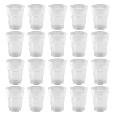 ENGELLAND 20er Set Kunststoffbecher 250 ml Weiß – BPA-frei, bruchsicher & spülmaschinenfest