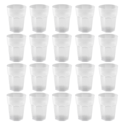20x Kunststoffbecher frostweiß Trinkbecher Party-Becher Plastik Trink-Gläser Mehrweg 0,25l