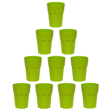 10x Kunststoffbecher grün Trinkbecher Party-Becher Plastik Trink-Gläser Mehrweg 0,4l