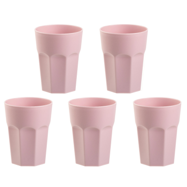 Plastik 5x rosa Party-Becher Trinkbecher Kunststoffbecher Trink-Gläse