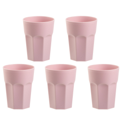 5x Kunststoffbecher rosa Trinkbecher Party-Becher Plastik...