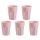 ENGELLAND 5er Set Kunststoffbecher 400 ml Rosa – BPA-frei, stapelbar, bruchsicher, spülmaschinenfest