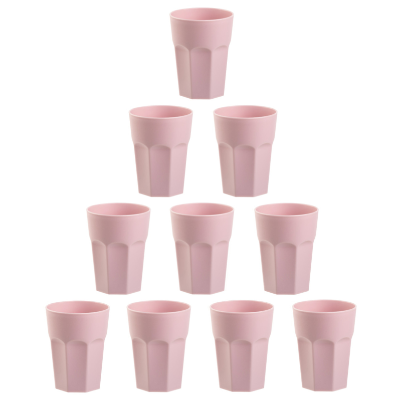 10x Kunststoffbecher Rosa Trinkbecher Party-Becher Plastik Trink-Gläser Mehrweg
