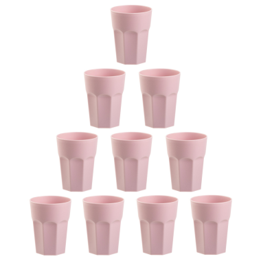 10x Kunststoffbecher rosa Trinkbecher Party-Becher Plastik Trink-Gläser Mehrweg 0,4l