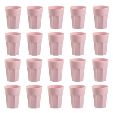 20x Kunststoffbecher rosa Trinkbecher Party-Becher Plastik Trink-Gläser Mehrweg 0,4l