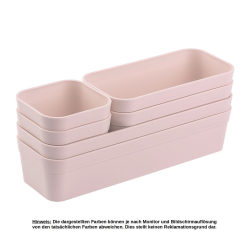 1x Schubladen-Organizer Set Aufbewahrungs-Box Einteiler verstellbar rosa