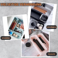 ENGELLAND Schubladen-Organizer Set Flieder – 14-teilig, BPA-frei, flexibel, platzsparend, für Küche, Bad & Büro