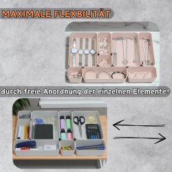 ENGELLAND Schubladen-Organizer Set Flieder – 14-teilig, BPA-frei, flexibel, platzsparend, für Küche, Bad & Büro