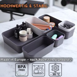 ENGELLAND Schubladen-Organizer Set Flieder – 14-teilig, BPA-frei, flexibel, platzsparend, für Küche, Bad & Büro