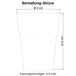 Kunststoffbecher ApricotTrinkbecher Party-Becher Plastik Trink-Gläser Mehrweg 0,4l