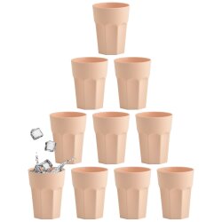 ENGELLAND Kunststoffbecher 400 ml Apricot 10er Set...