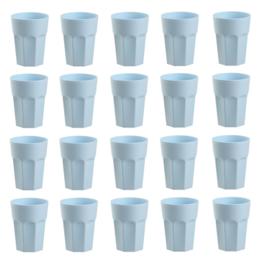 20x Kunststoffbecher Hellblau Trinkbecher Party-Becher Plastik Trink-Gläser Mehrweg 0,4l