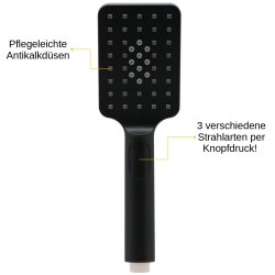 Handbrause Duschbrause ABS – matt schwarz,...