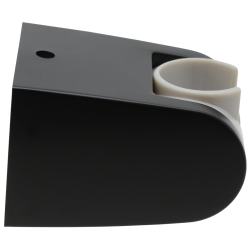 1 x Brausehalter / Wandhalter für Handbrause mit Schraube & Dübel /  modern / neigbar / hochwertiger ABS-Kunststoff / schwarz-grau matt