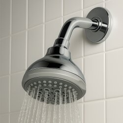 6er Set Design Duschkopf mit Antikalk-Düsen, verchromt, 1/2 Zoll Kopfbrausen für Dusche & Bad