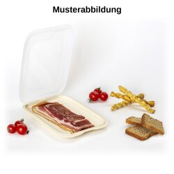 ENGELLAND Aufschnitt Box Weiß 3er Set – BPA-frei, stapelbar, spülmaschinen- und mikrowellengeeignet, 25×17×3,3 cm